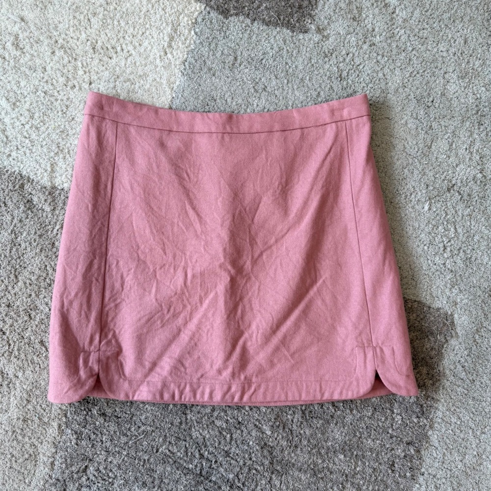 Ann Taylor LOFT Pink Wool Blend Mini Skirt Size 8 A-Line Lined 349249